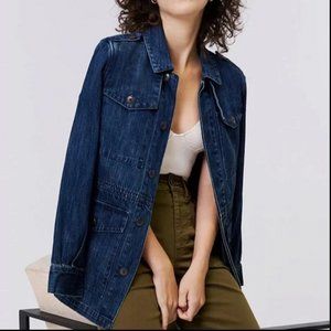 Anthropologie Unpublished XS NWT Morgan Military Utility Denim Jean Jacket Coat